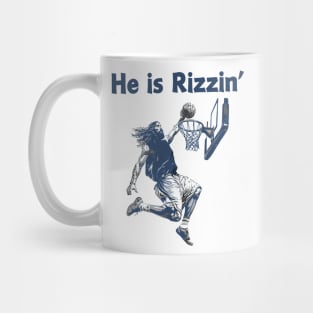 He Is Rizzin' Christian Juses Basketbal Happy Easter Retro Mug